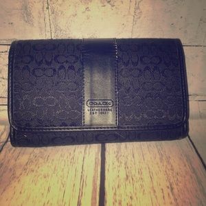 Coach black tapestry wallet